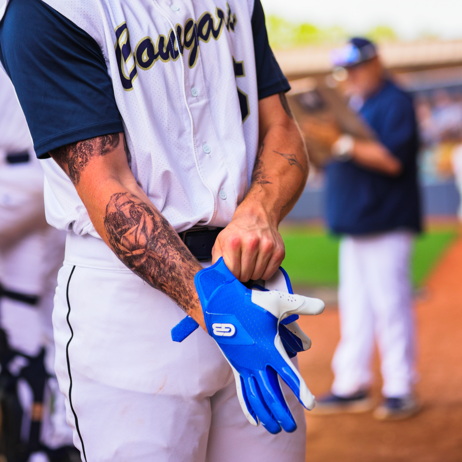 Grip Boost Batting Gloves Grip Boost Blue Loaded Baseball Batting Gloves with Boost Plus Leather