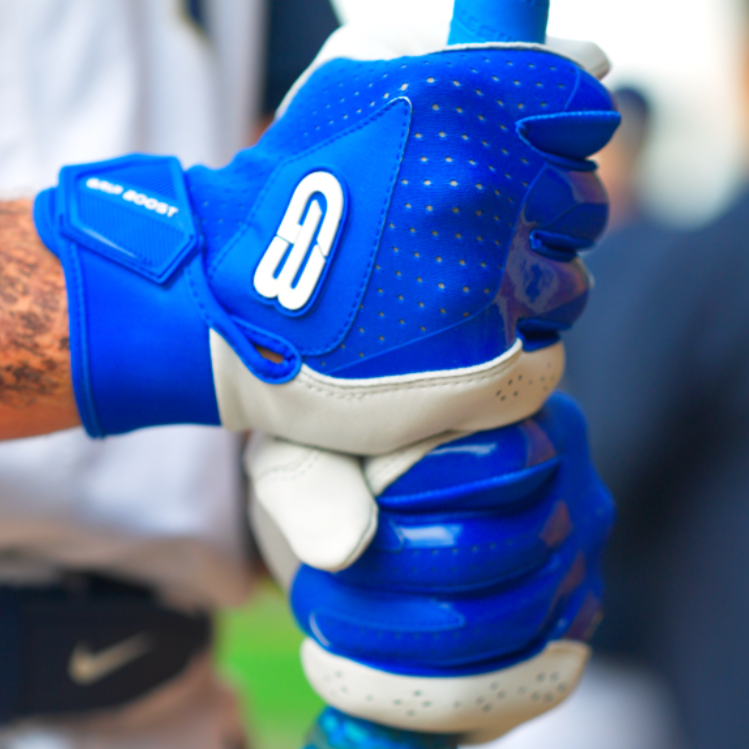 Grip Boost Batting Gloves Grip Boost Blue Loaded Baseball Batting Gloves with Boost Plus Leather