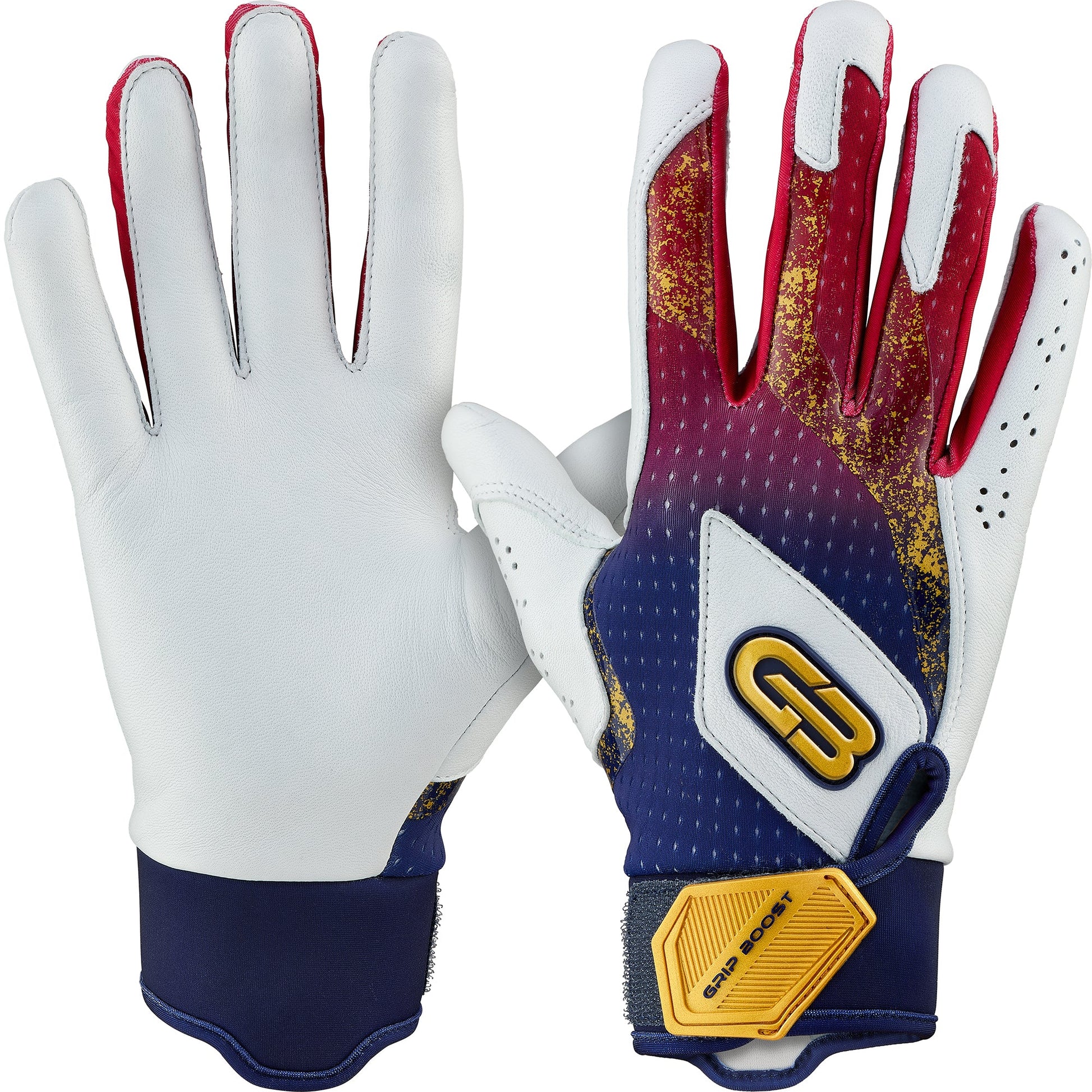 Grip Boost Batting Gloves Small / Navy Grip Boost USA Loaded Baseball Batting Gloves with Boost Plus Leather
