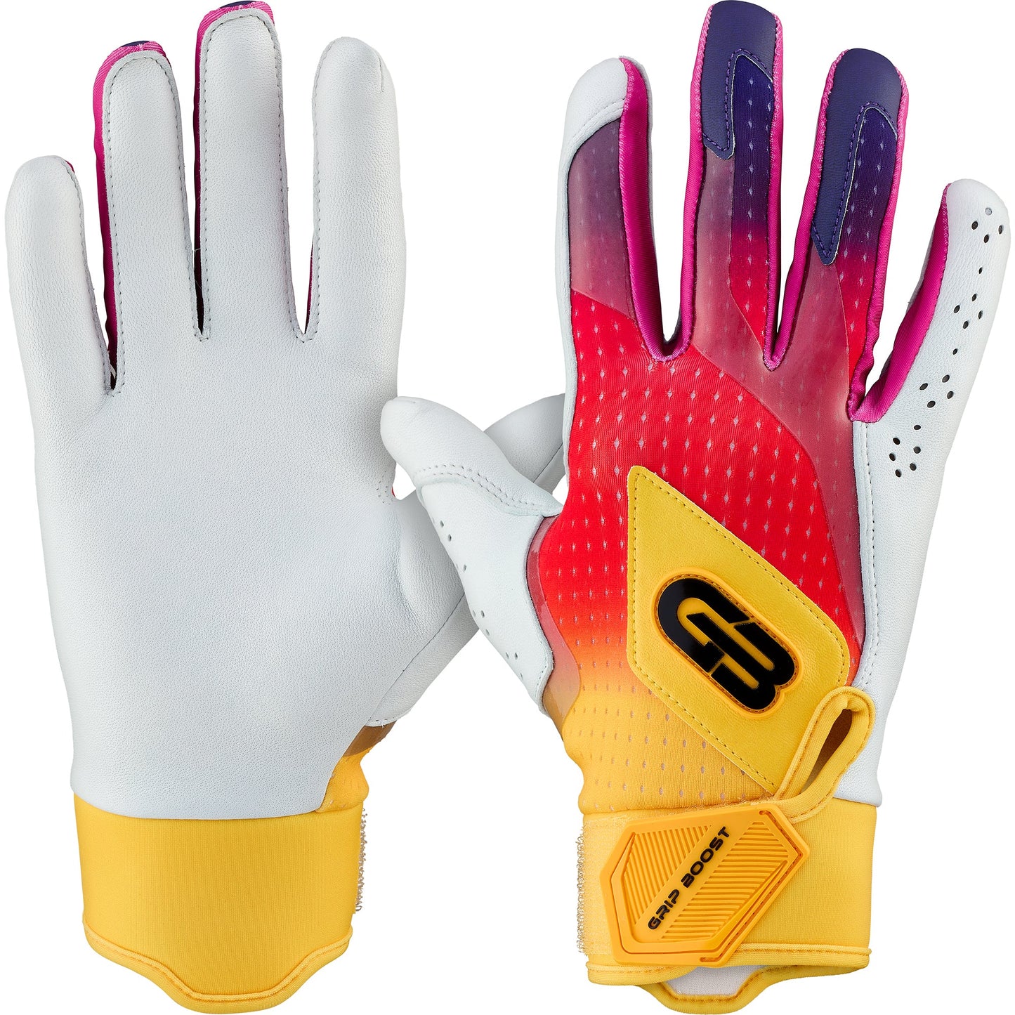 Grip Boost Batting Gloves Small / Yellow Grip Boost Summer Nights Loaded Baseball Batting Gloves with Boost Plus Leather