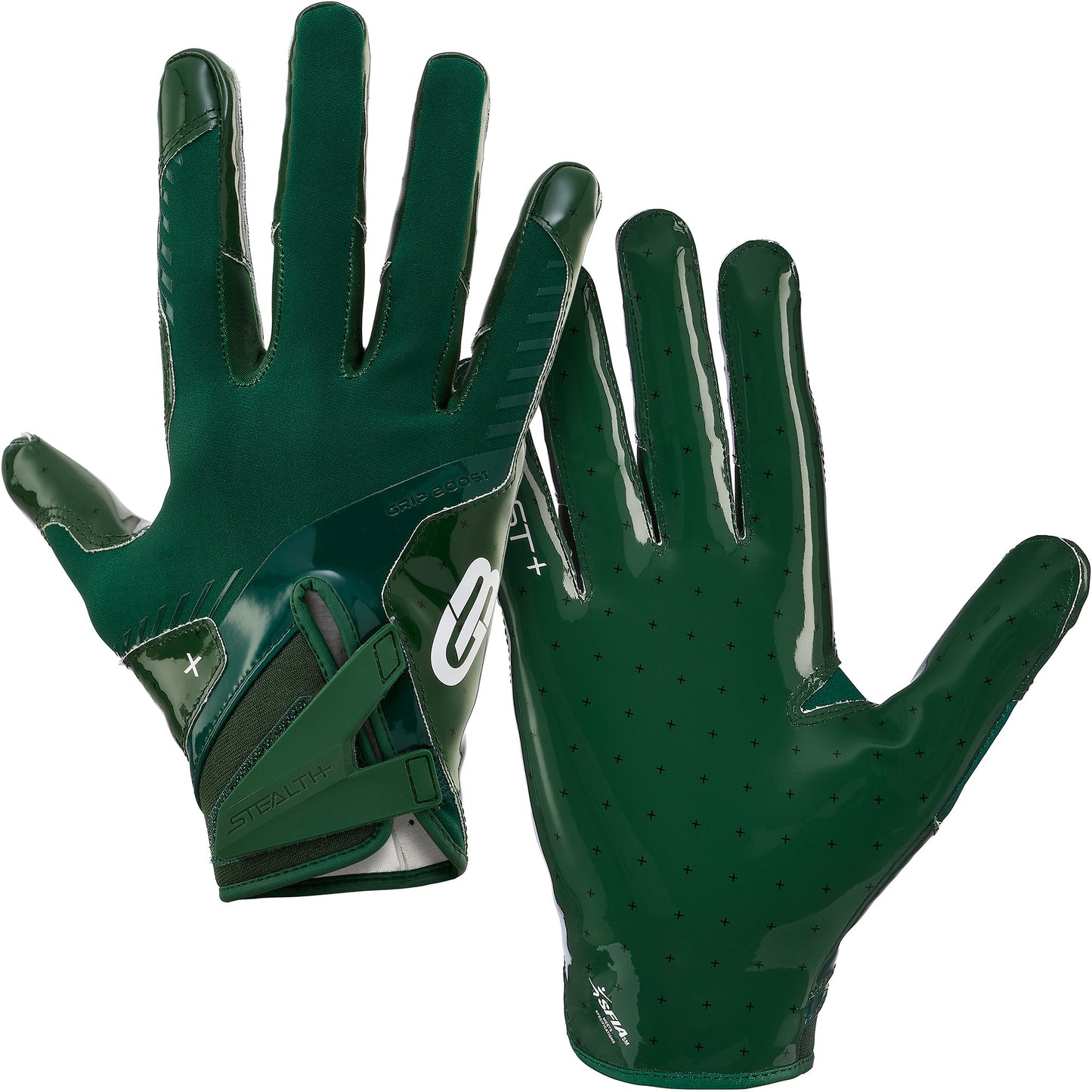 Grip Boost Football Receiving Gloves Grip Boost Solid Forest Green Stealth 6.0 Boost Plus Football Gloves