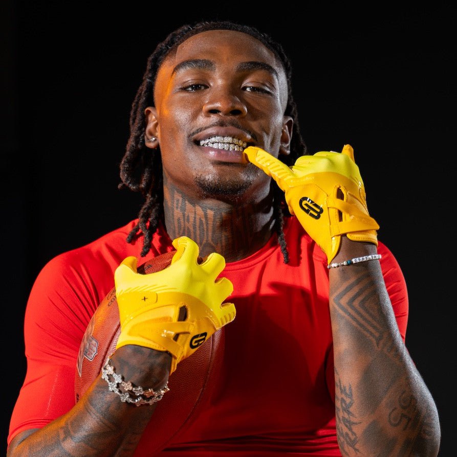 Grip Boost Football Receiving Gloves Grip Boost Solid Yellow Stealth 6.0 Boost Plus Football Gloves
