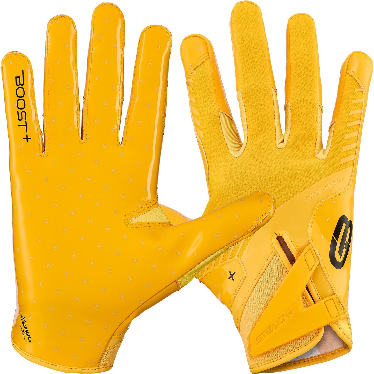 Grip Boost Football Receiving Gloves Youth Small / Solid Yellow Grip Boost Solid Yellow Stealth 6.0 Boost Plus Youth Football Gloves