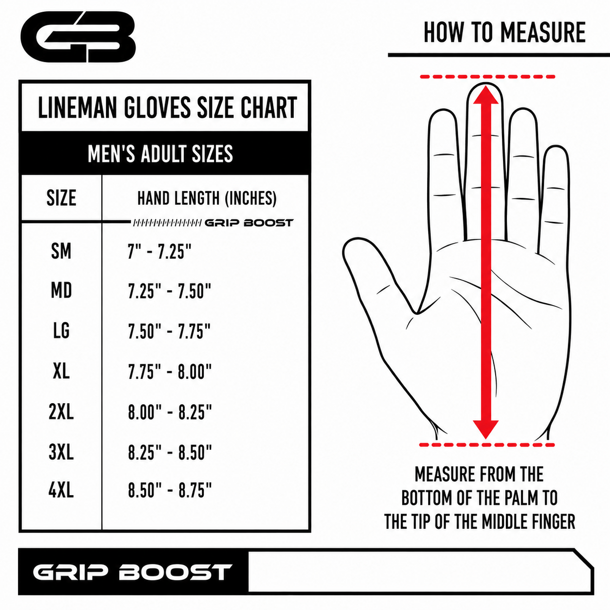 Grip Boost Lineman Gloves Grip Boost Big Skill 2.0 Lineman Football Gloves – Black