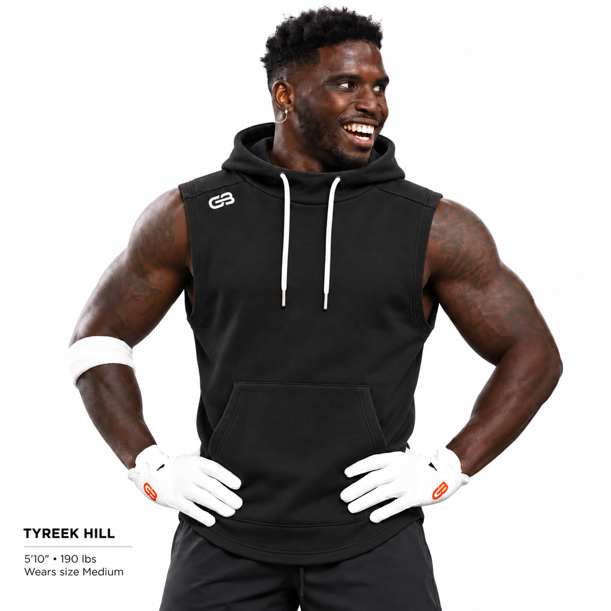Grip Boost Breakaway Sleeveless Hoodie - Black/White