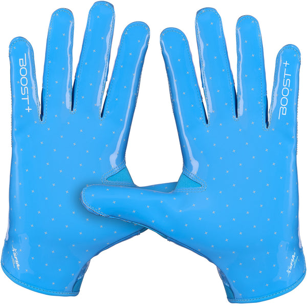 Grip Boost Solid Light Blue Stealth 6.0 Boost Plus Football Gloves