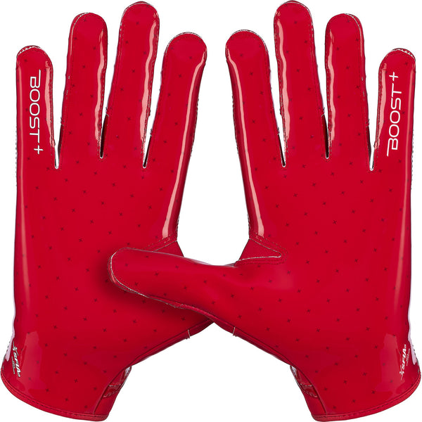 Grip Boost Solid Red Stealth 6.0 Boost Plus Youth Football Gloves