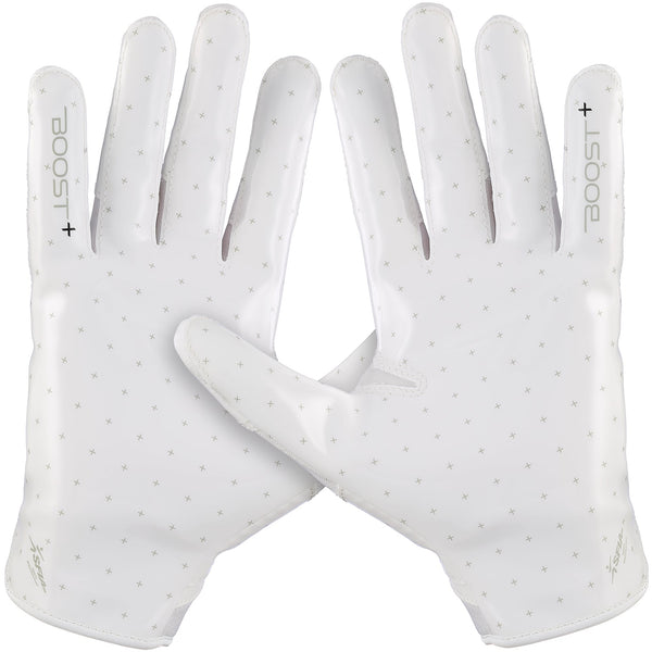 Grip Boost Solid White Stealth 6.0 Boost Plus Youth Football Gloves