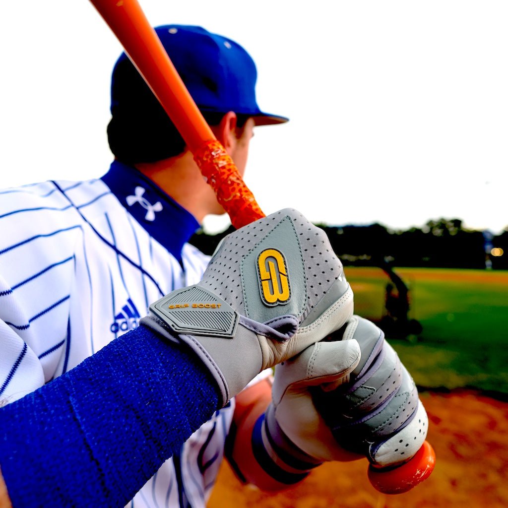 Grip Boost Batting Gloves Grip Boost Gray Loaded Baseball Batting Gloves with Boost Plus Leather