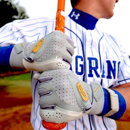 Grip Boost Batting Gloves Grip Boost Gray Loaded Baseball Batting Gloves with Boost Plus Leather