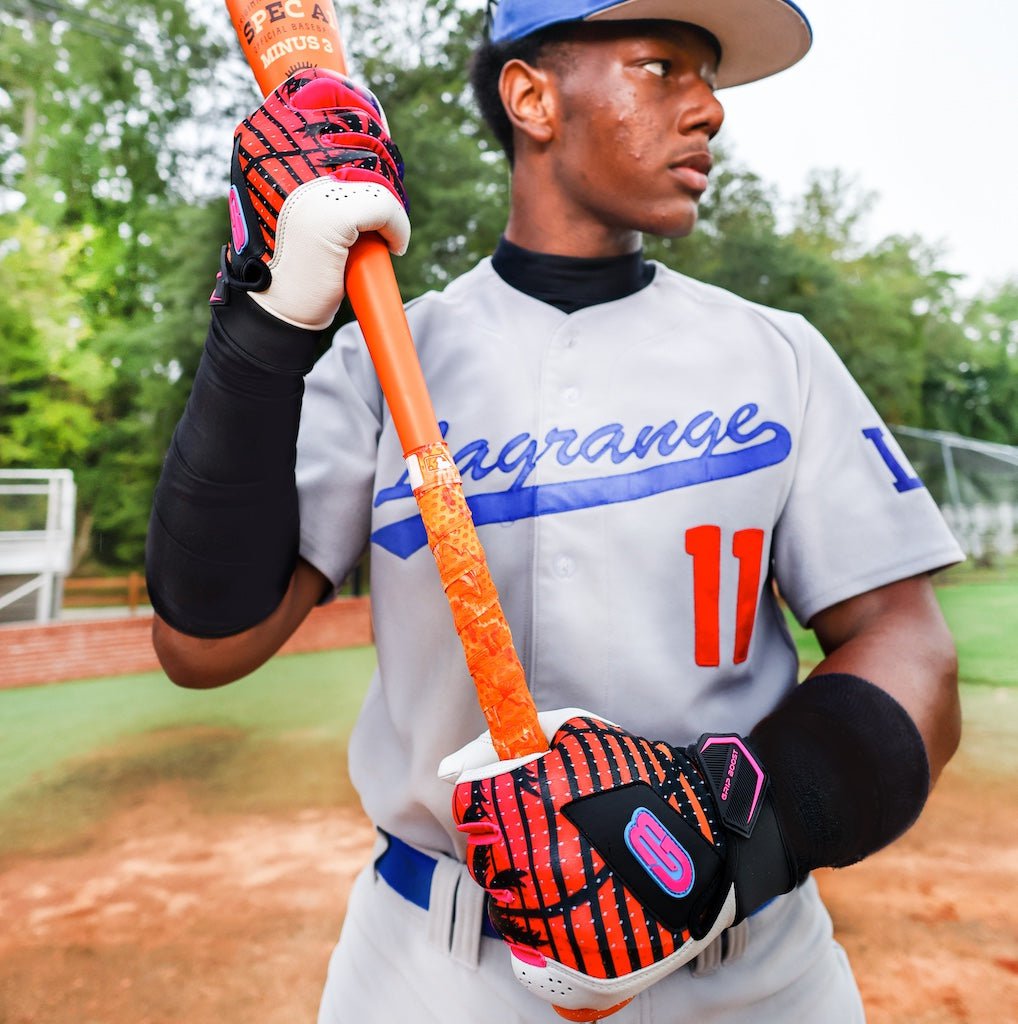 Grip Boost Batting Gloves Grip Boost Miami Nights Loaded Baseball Batting Gloves with Boost Plus Leather