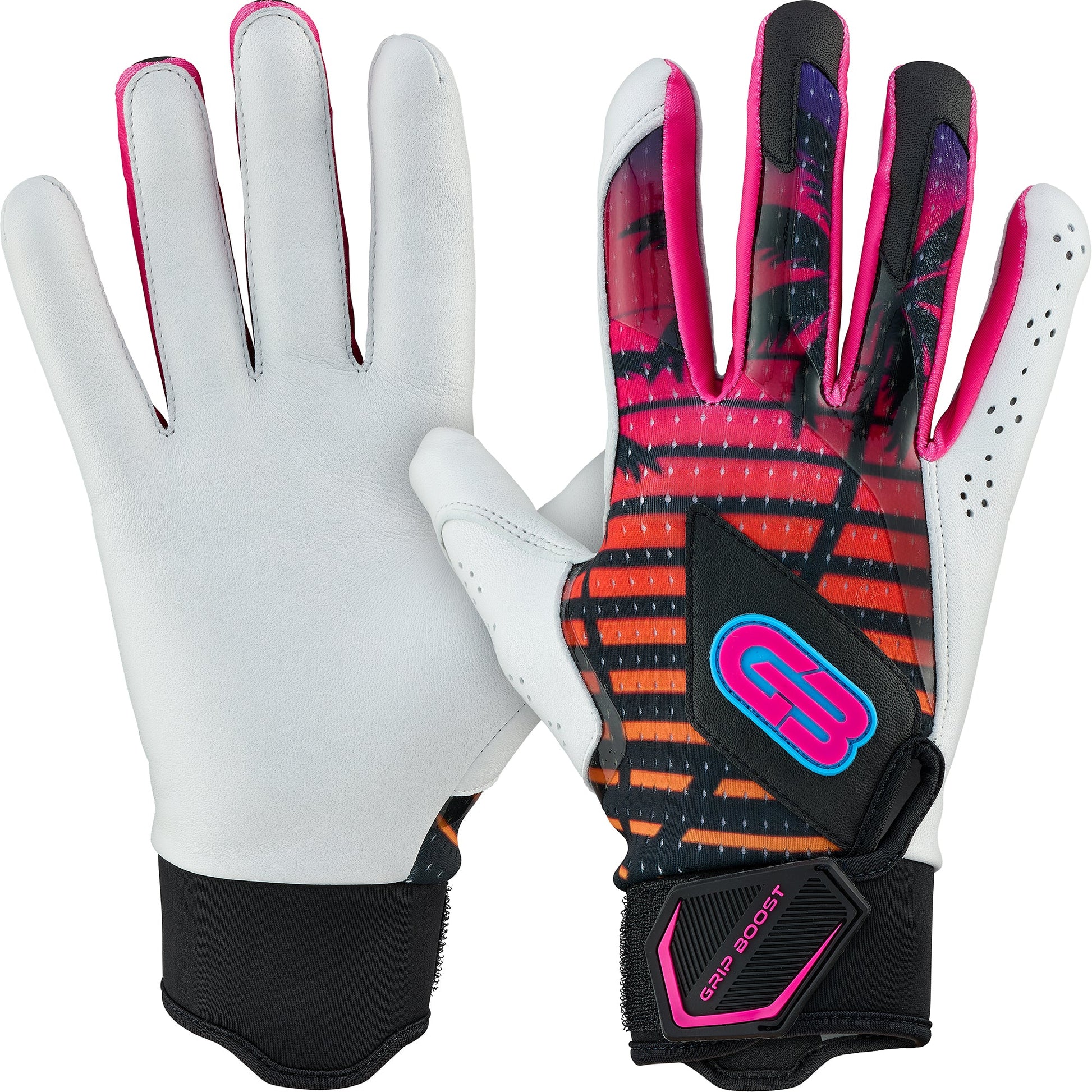 Grip Boost Batting Gloves Small / Orange Grip Boost Miami Nights Loaded Baseball Batting Gloves with Boost Plus Leather