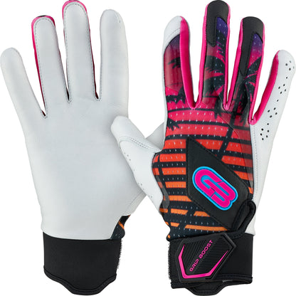 Grip Boost Batting Gloves Small / Orange Grip Boost Miami Nights Loaded Baseball Batting Gloves with Boost Plus Leather