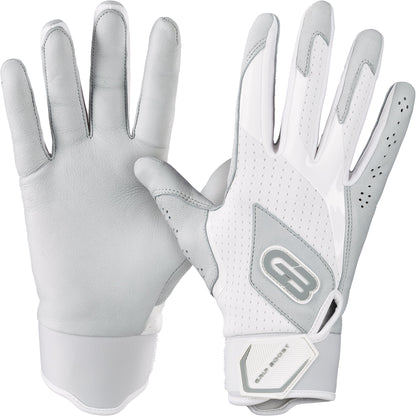 Grip Boost Batting Gloves Small / White Grip Boost White Loaded Baseball Batting Gloves with Boost Plus Leather