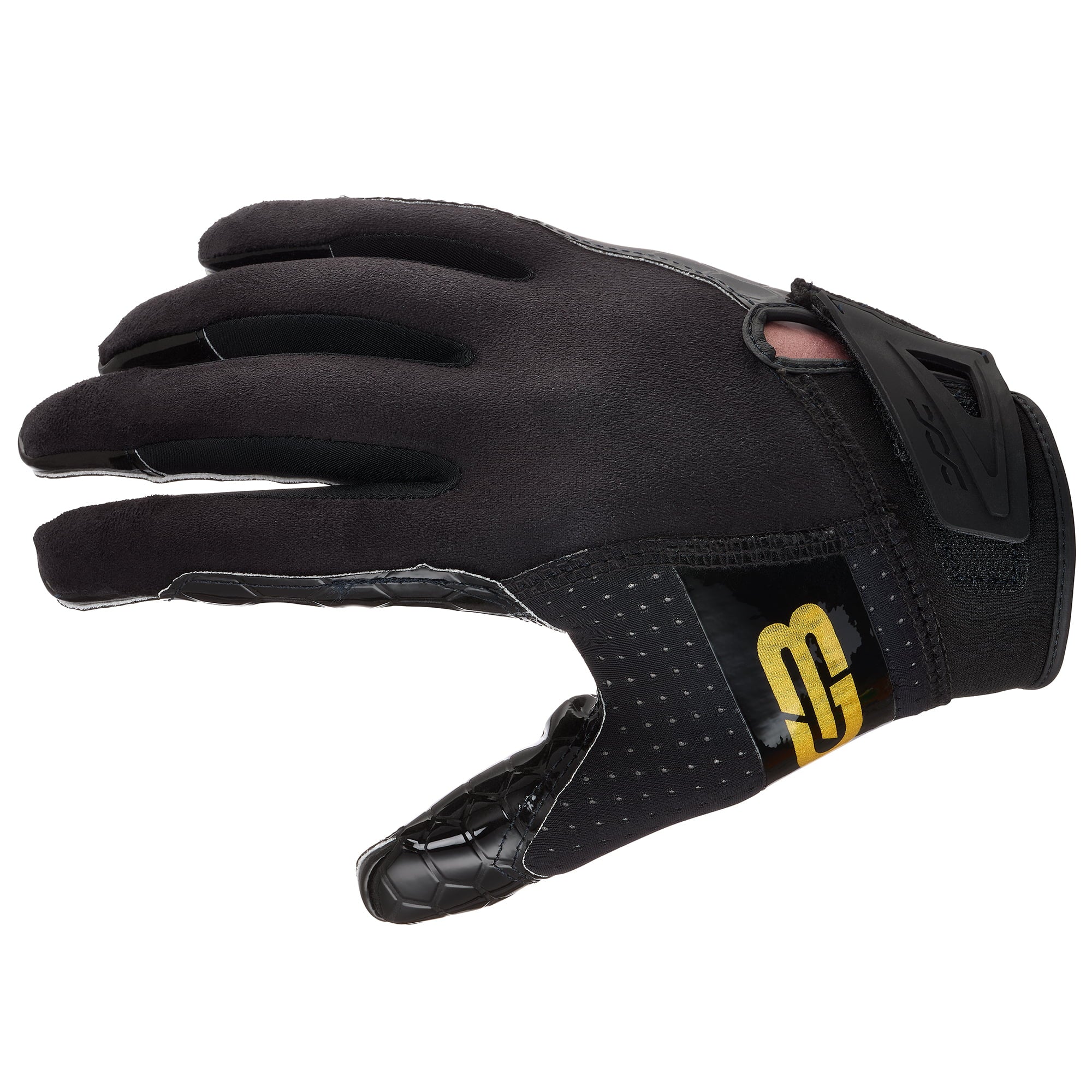 Black/Gold DNA 2.0 Gloves | Sticky Palm Football Gloves | Grip Boost