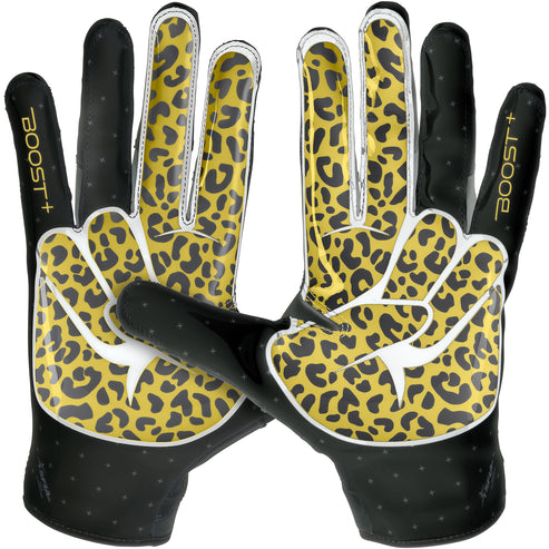 Black & Gold Football Gloves Grip Boost Stealth 6.0 Gloves Grip Boost