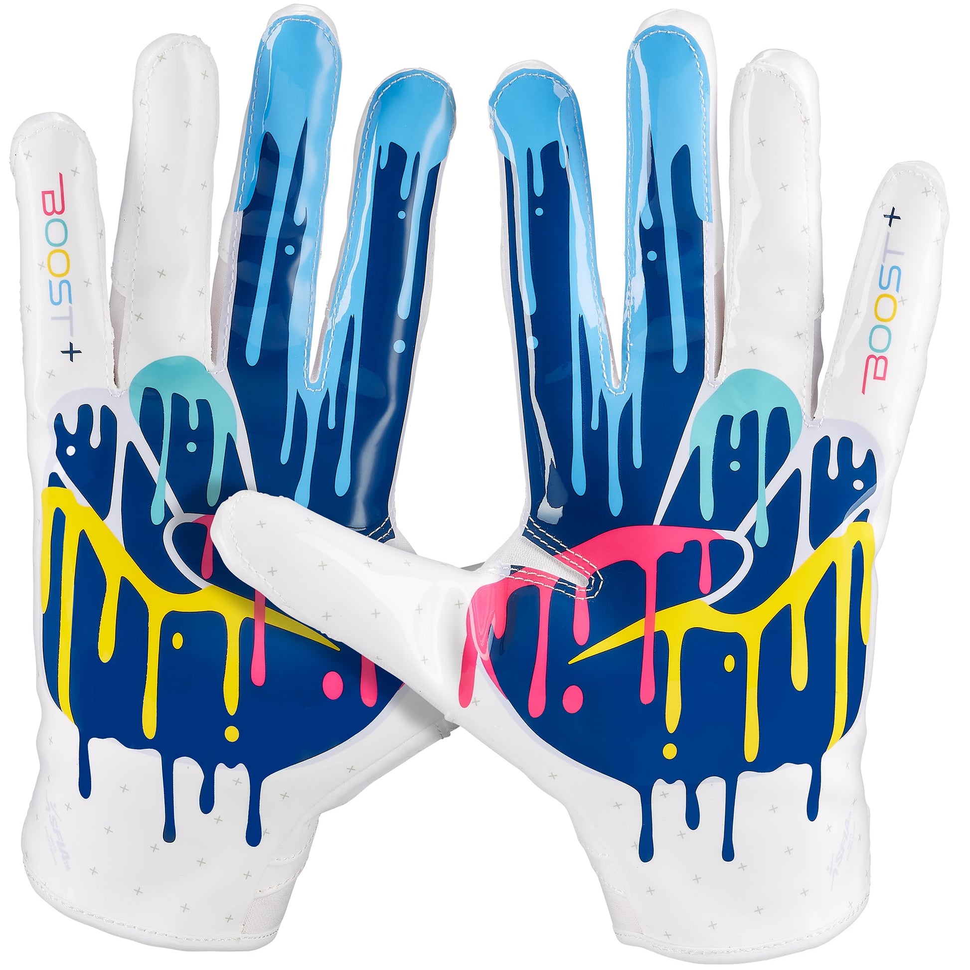 Grip Boost Football Receiving Gloves Grip Boost Peace Stealth 6 Boost Plus Football Gloves - Crucial Catch