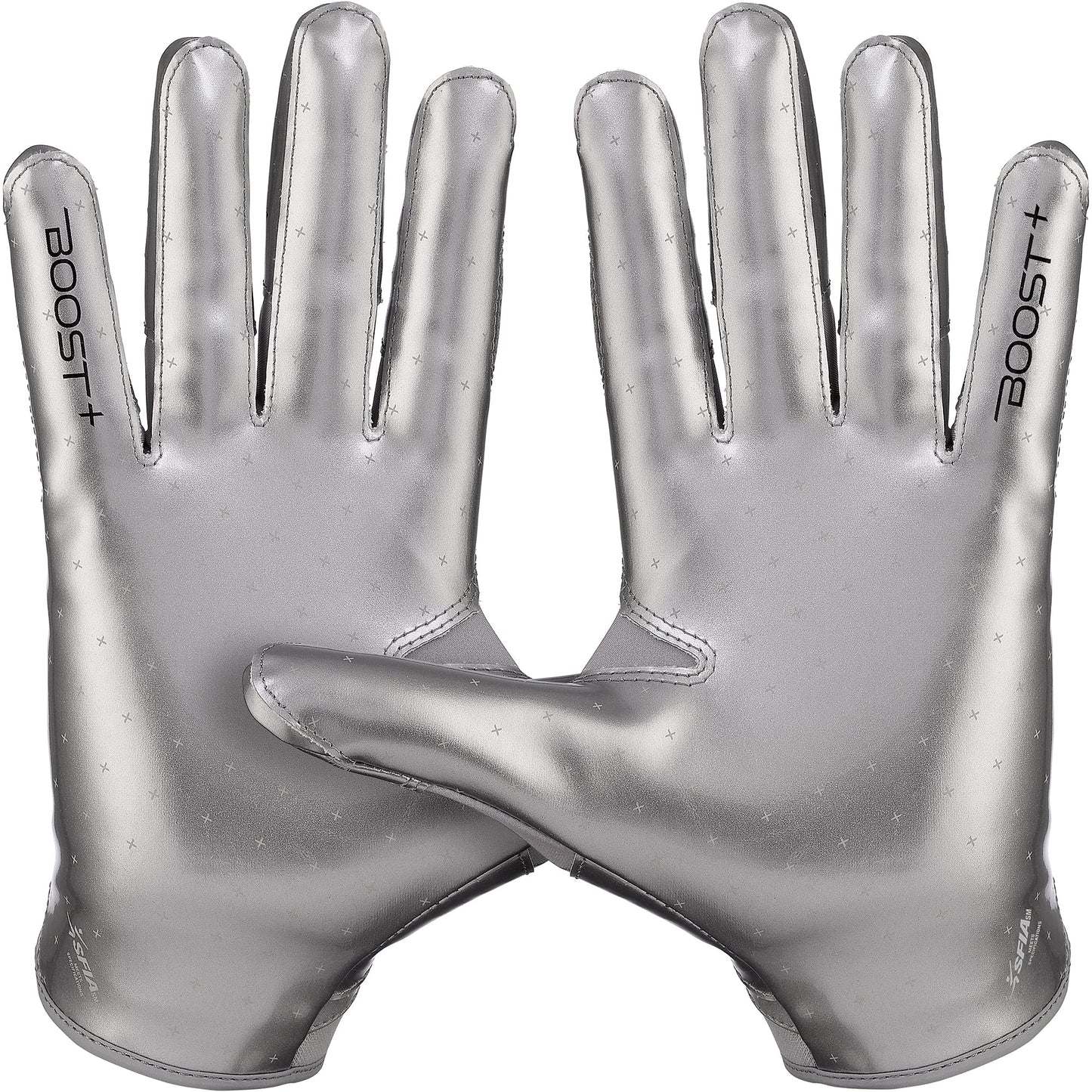 Grip Boost Football Receiving Gloves Grip Boost Solid Chrome Stealth 6.0 Boost Plus Football Gloves