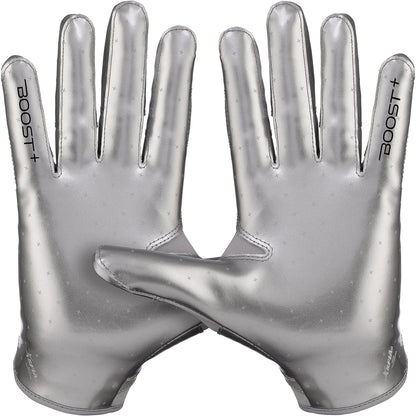 Grip Boost Football Receiving Gloves Grip Boost Solid Chrome Stealth 6.0 Boost Plus Football Gloves