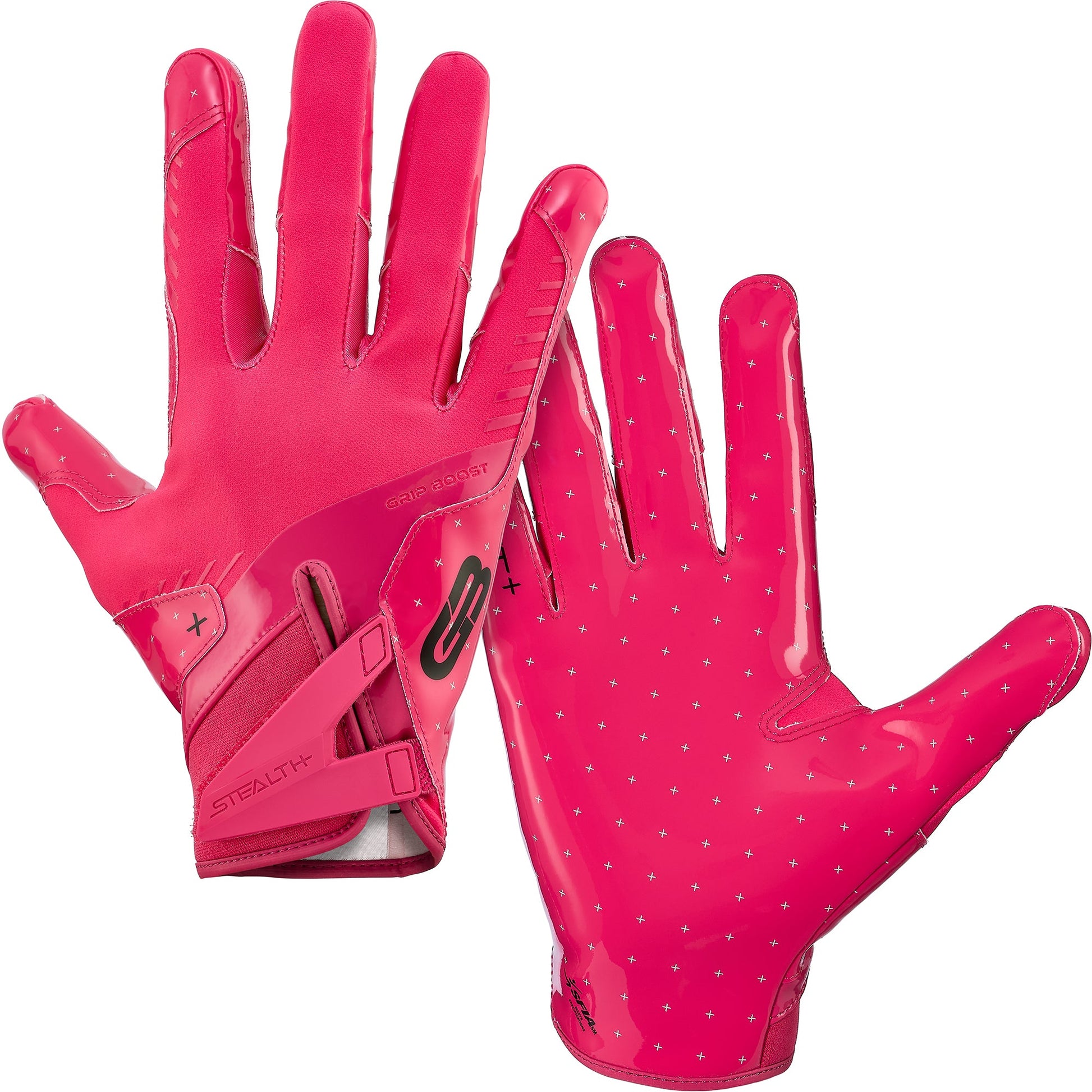 Grip Boost Football Receiving Gloves Grip Boost Solid Pink Stealth 6.0 Boost Plus Football Gloves