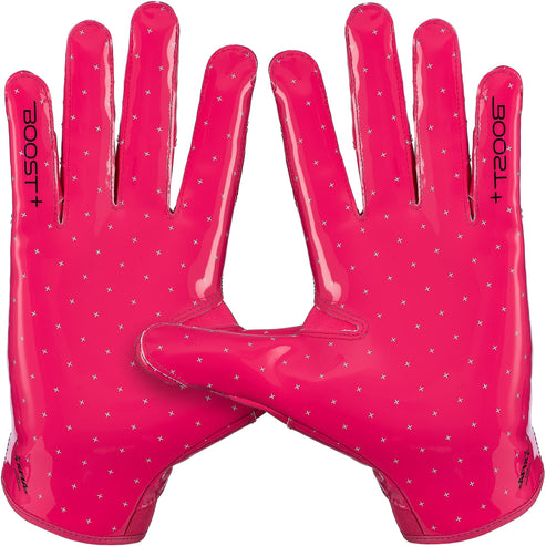 Pink Stealth 6.0 Boost+ Youth Gloves | Kids Football Gear | Grip Boost