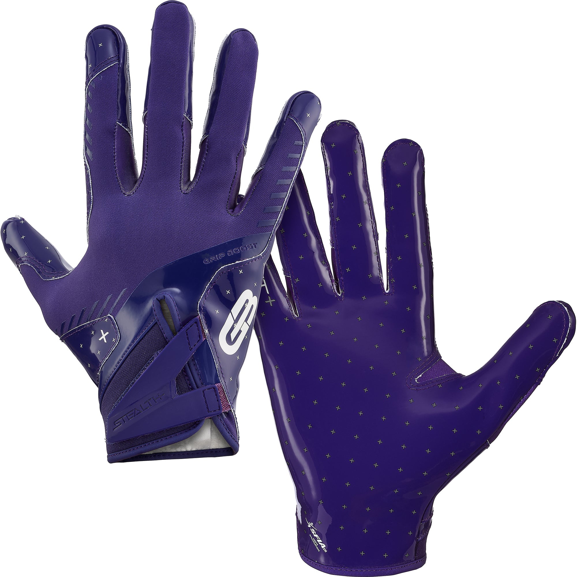 Purple Football Gloves Stealth 6.0 Boost+ Gloves Grip Boost
