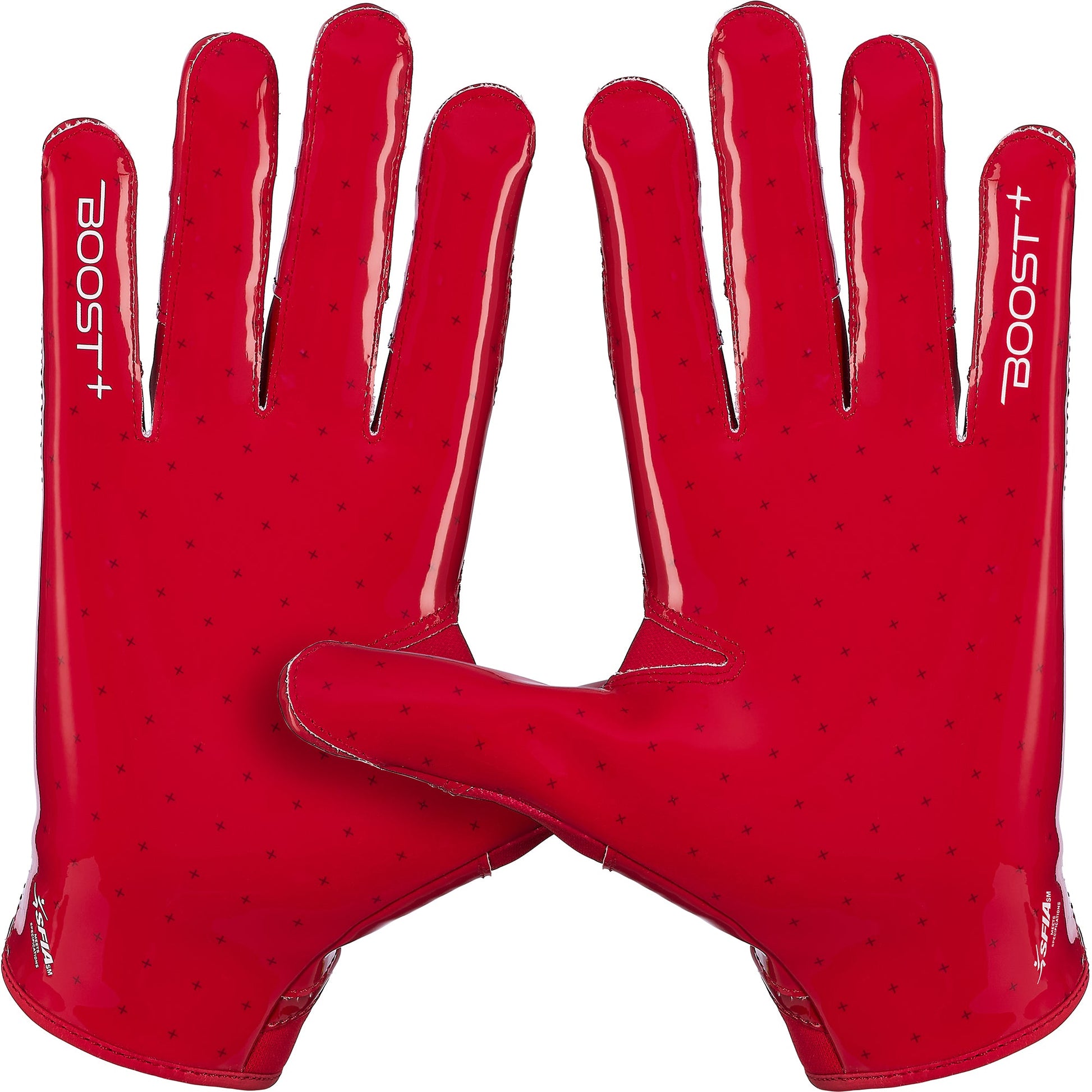 Grip Boost Football Receiving Gloves Grip Boost Solid Red Stealth 6.0 Boost Plus Football Gloves