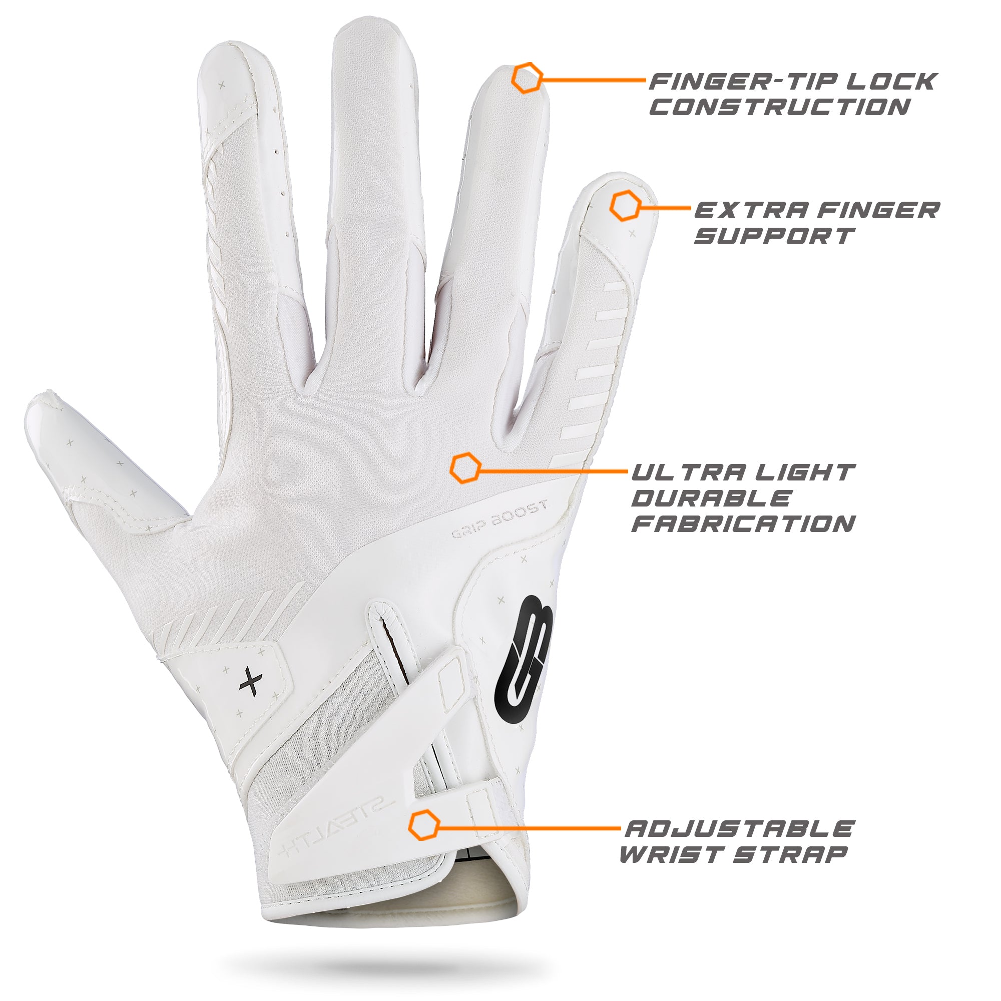 Stickiest White Football Gloves Wide Receiver Gloves Grip Boost