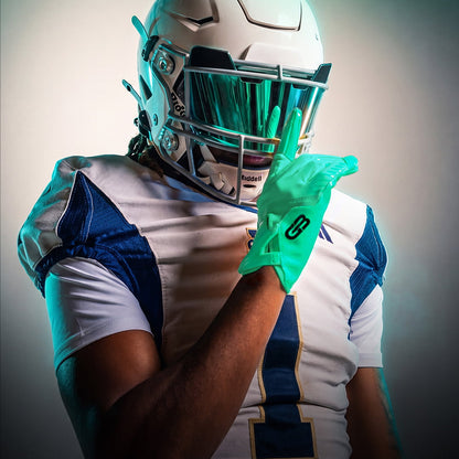 football gloves on helmet Mint Stealth 6.0 Gloves | Skill Position Football Gloves