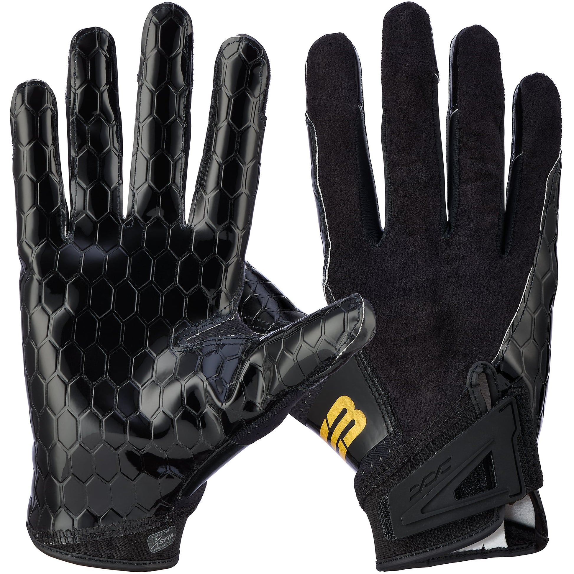 Grip Boost Football Receiving Gloves Small / Black Grip Boost DNA 2.0 Football Gloves with Engineered Grip Boost+ Stick - Black/Gold