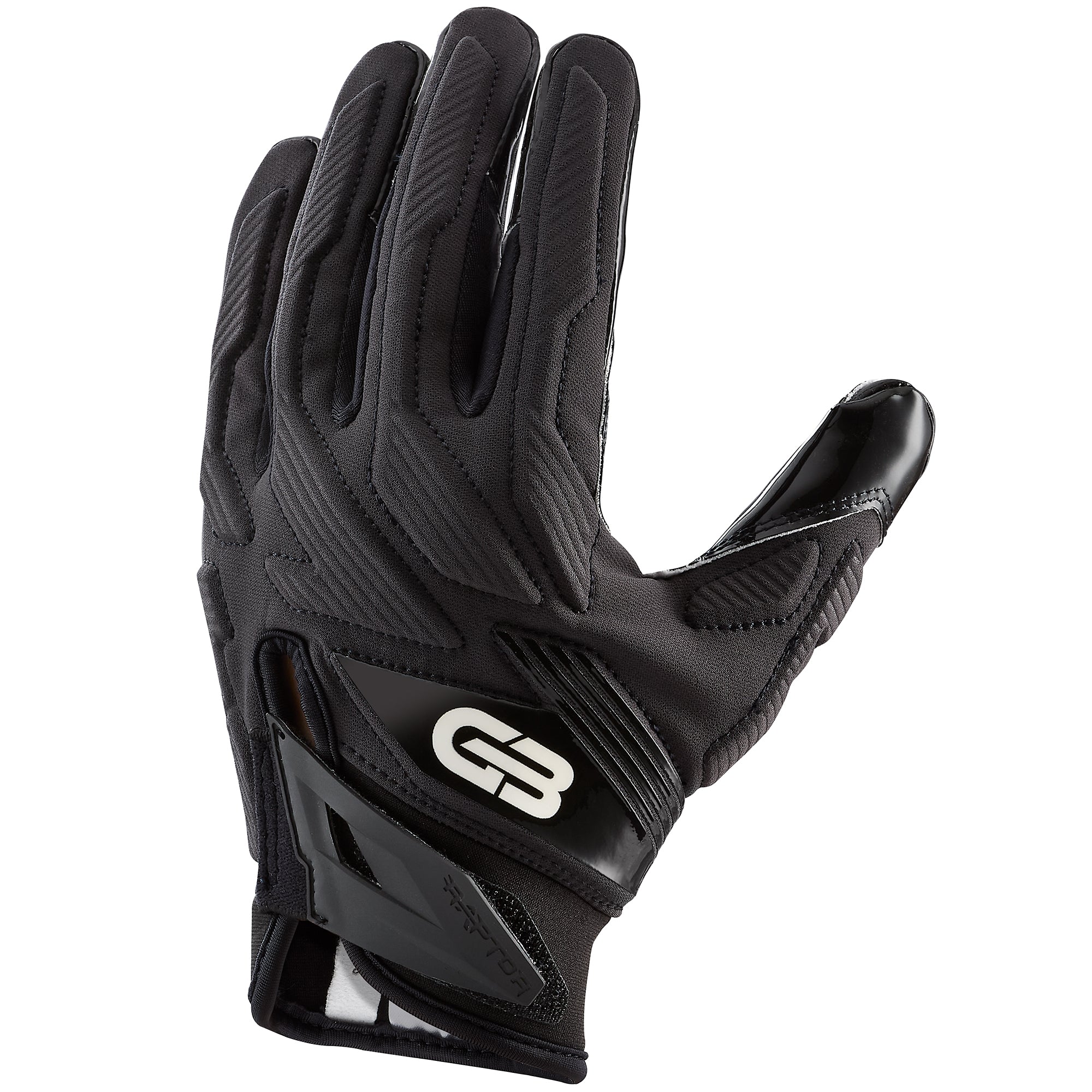 Black Raptor 2.0 Gloves Grip Boost Padded Football Gloves Grip Boost
