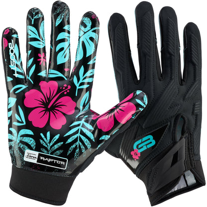 Grip Boost Football Receiving Gloves Small / Black Grip Boost Raptor 2.0 Padded Men's Football Gloves - Carolina Blue