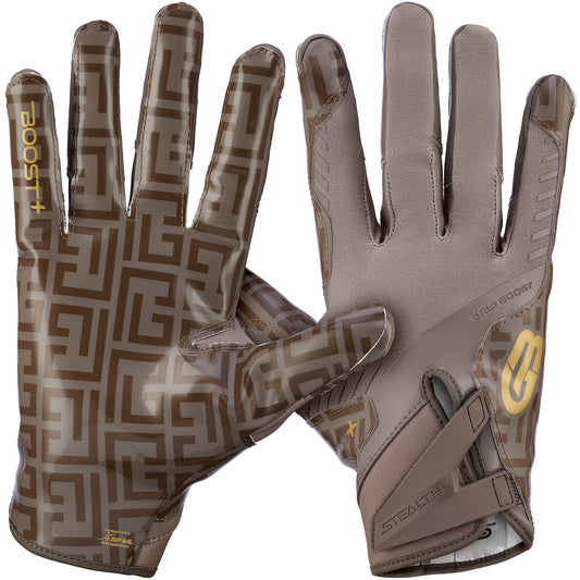 Grip Boost Football Receiving Gloves Small / Brown Grip Boost Stealth 6.0 Prime Lux Boost Plus Football Gloves – House of Rare