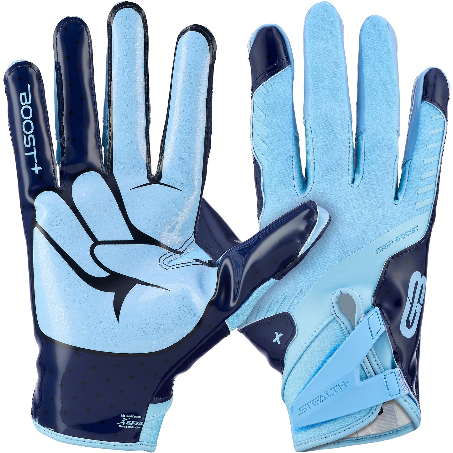 Carolina Blue Stealth 6.0 | Skill Position Football Gloves