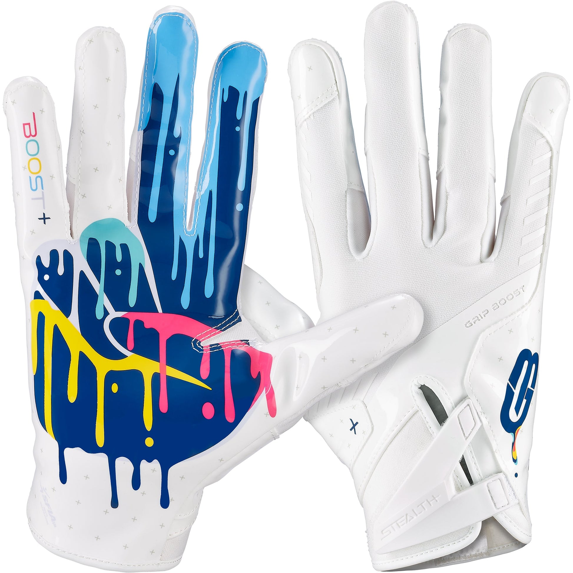 Grip Boost Football Receiving Gloves Small / Crucial Catch Grip Boost Peace Stealth 6 Boost Plus Football Gloves - Crucial Catch