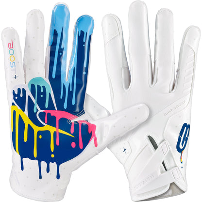 Grip Boost Football Receiving Gloves Small / Crucial Catch Grip Boost Peace Stealth 6 Boost Plus Football Gloves - Crucial Catch