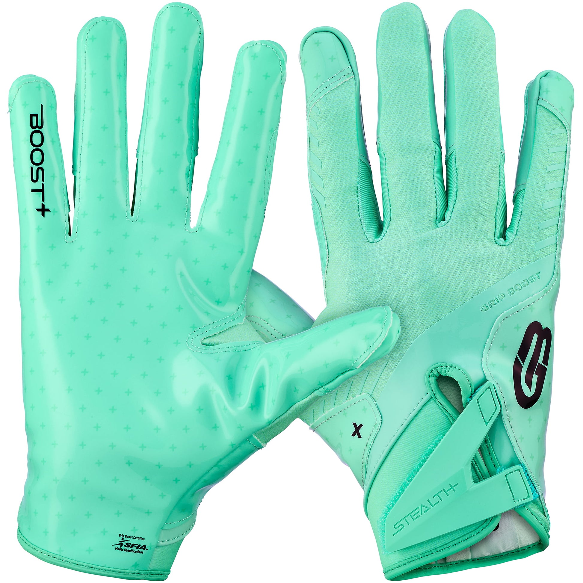 Mint Stealth Football Gloves | Sticky Grip Receiver Gloves