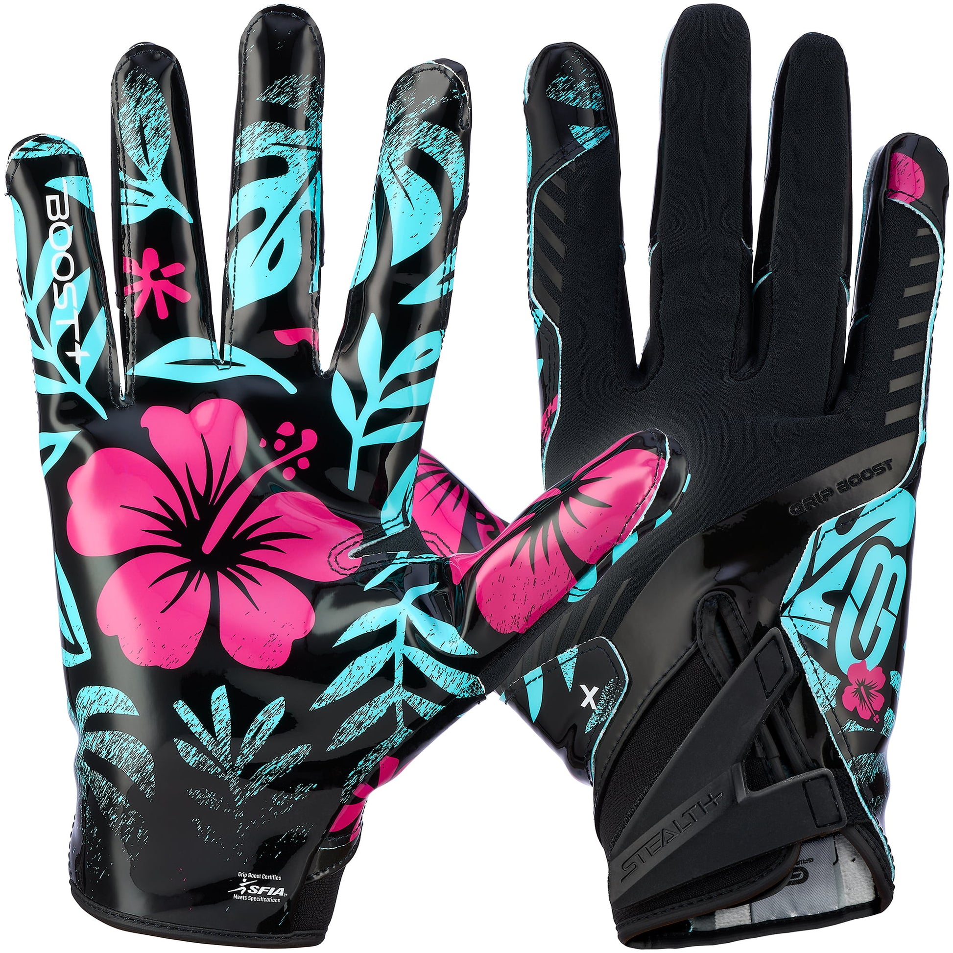 Grip Boost Stealth 6.0 Football Gloves – Tropic Heat