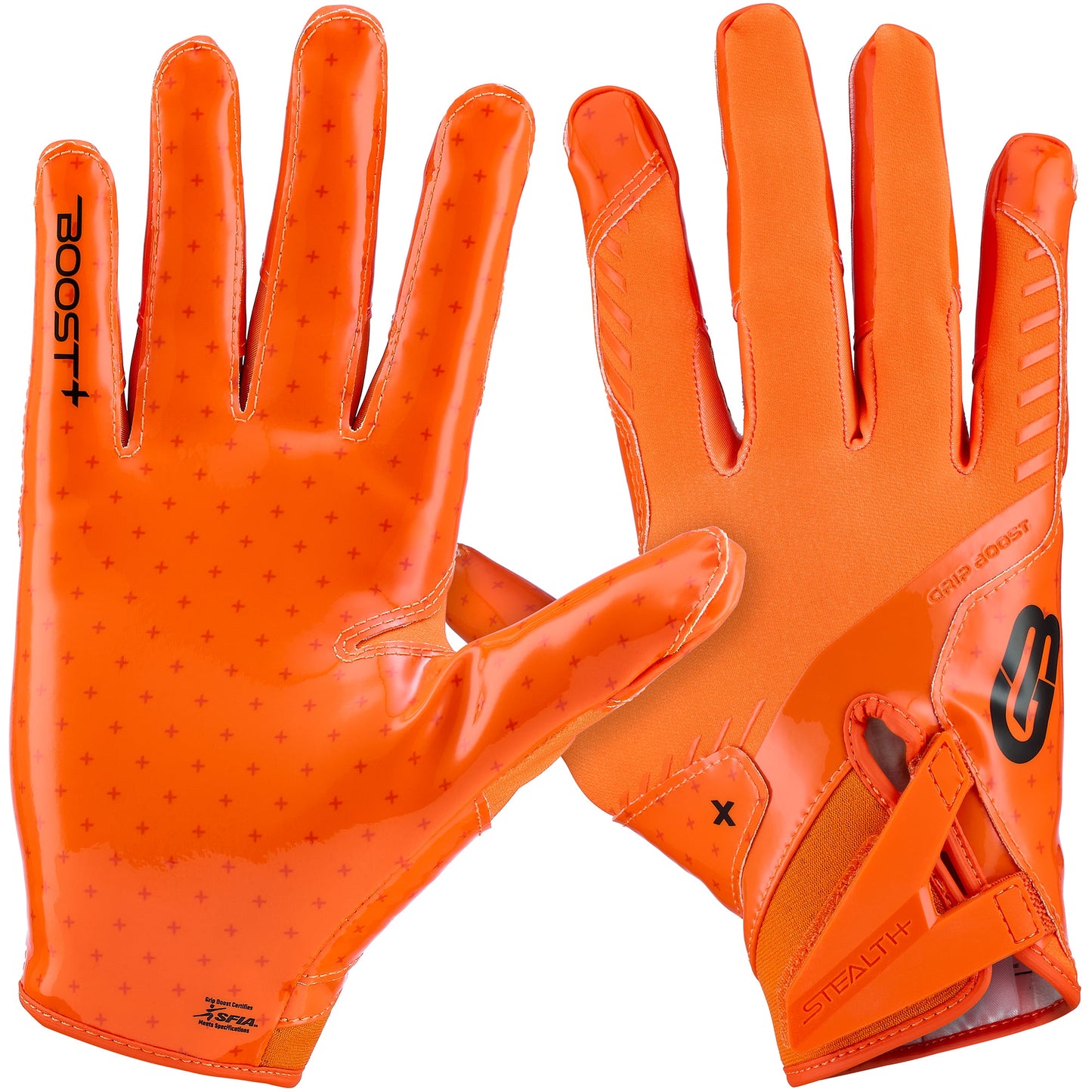 Grip Boost Football Receiving Gloves Small / Orange Grip Boost Stealth 6.0 Football Gloves – Solid Orange