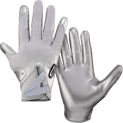 Grip Boost Football Receiving Gloves Small / Solid Chrome Grip Boost Solid Chrome Stealth 6.0 Boost Plus Football Gloves