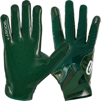 Grip Boost Football Receiving Gloves Small / Solid Forest Green Grip Boost Solid Forest Green Stealth 6.0 Boost Plus Football Gloves