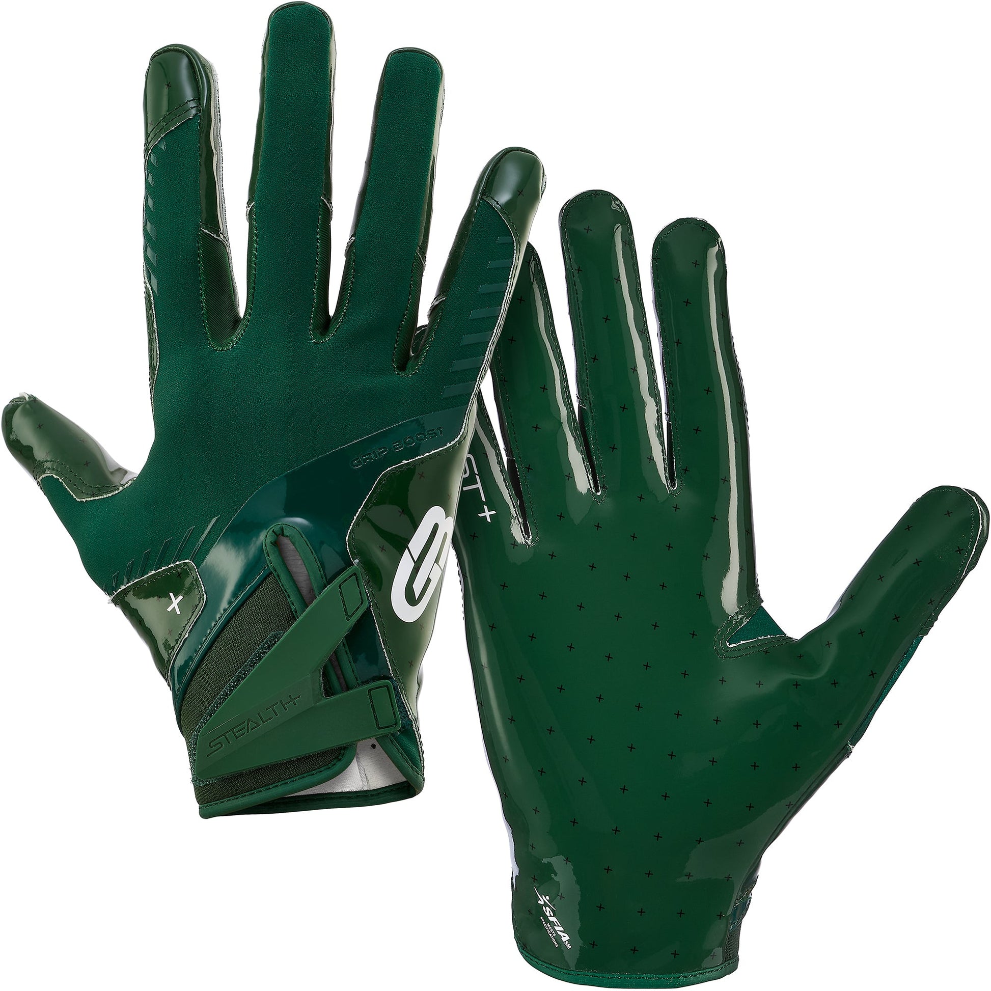 Grip Boost Football Receiving Gloves Small / Solid Forest Green Grip Boost Solid Forest Green Stealth 6.0 Boost Plus Football Gloves