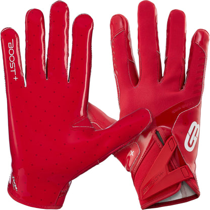 Grip Boost Football Receiving Gloves Small / Solid Red Grip Boost Solid Red Stealth 6.0 Boost Plus Football Gloves