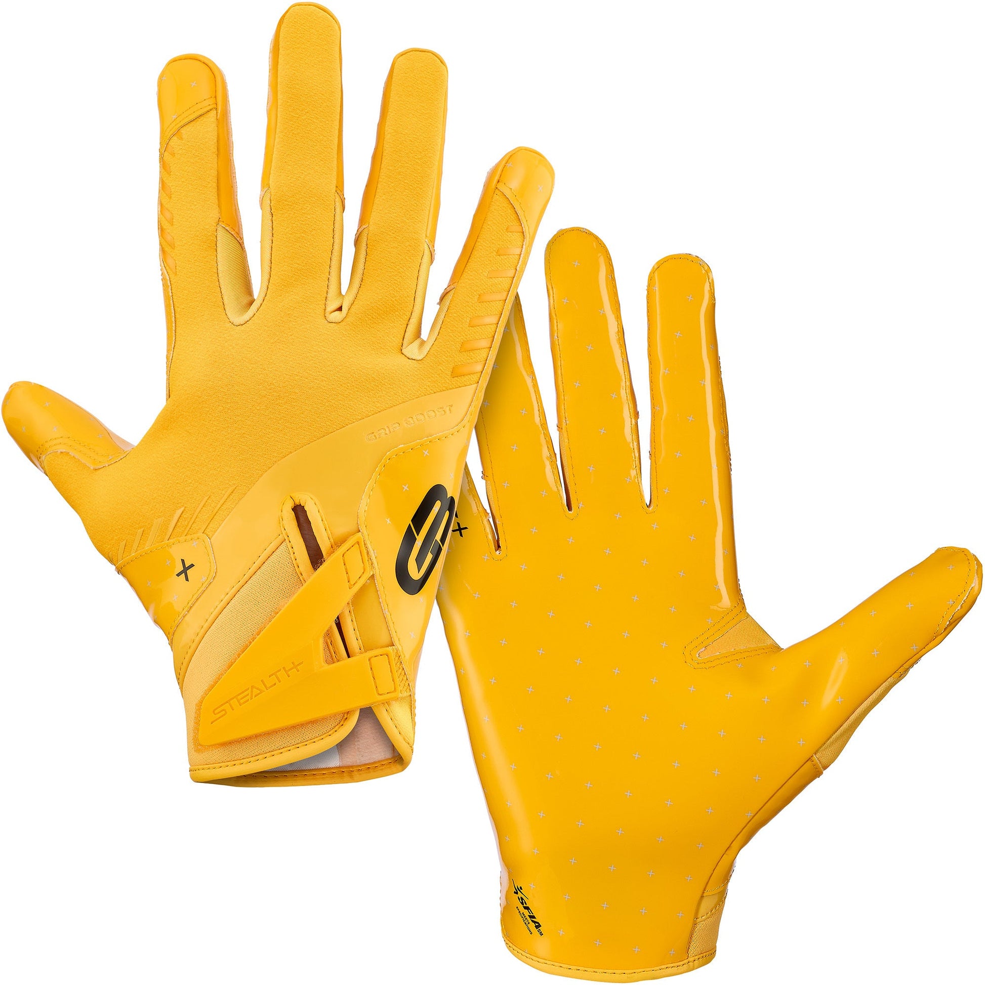 Grip Boost Football Receiving Gloves Small / Solid Yellow Grip Boost Solid Yellow Stealth 6.0 Boost Plus Football Gloves