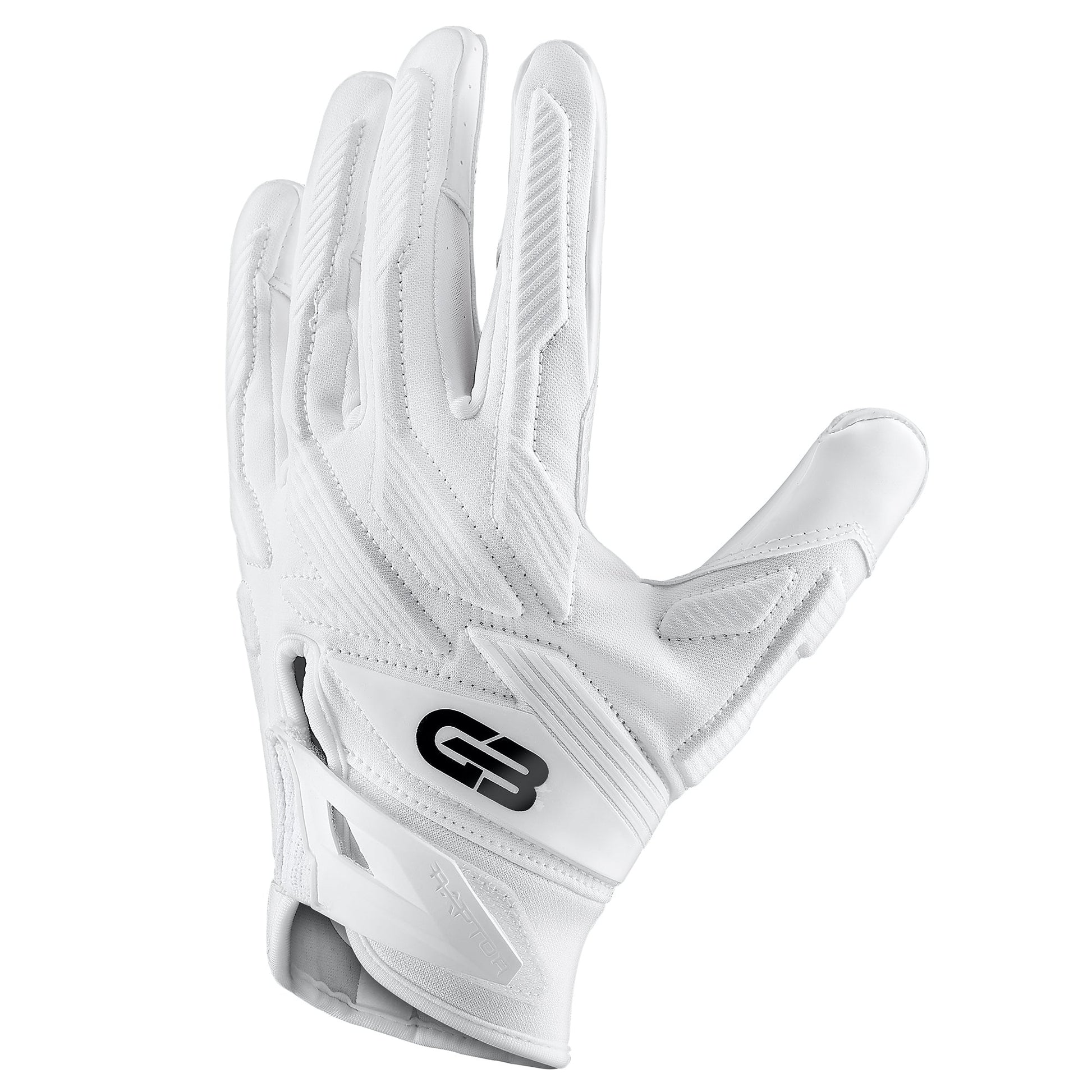 Grip Boost Football Receiving Gloves Small / White Grip Boost Raptor 2.0 White Padded Men's Football Gloves with Boost Plus Grip Technology