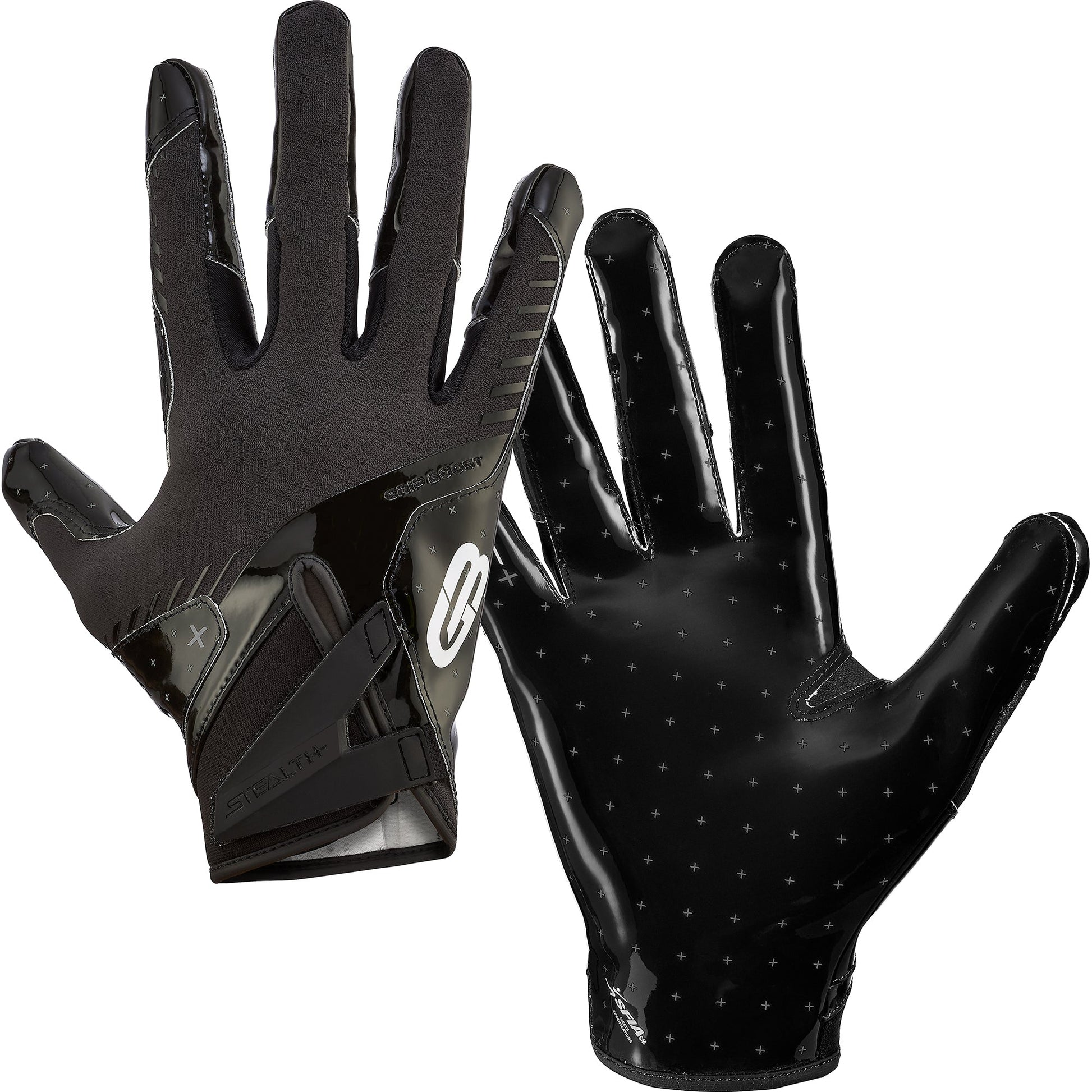 Grip Boost Football Receiving Gloves Youth Small / Solid Black Grip Boost Solid Black Stealth 6.0 Boost Plus Youth Football Gloves