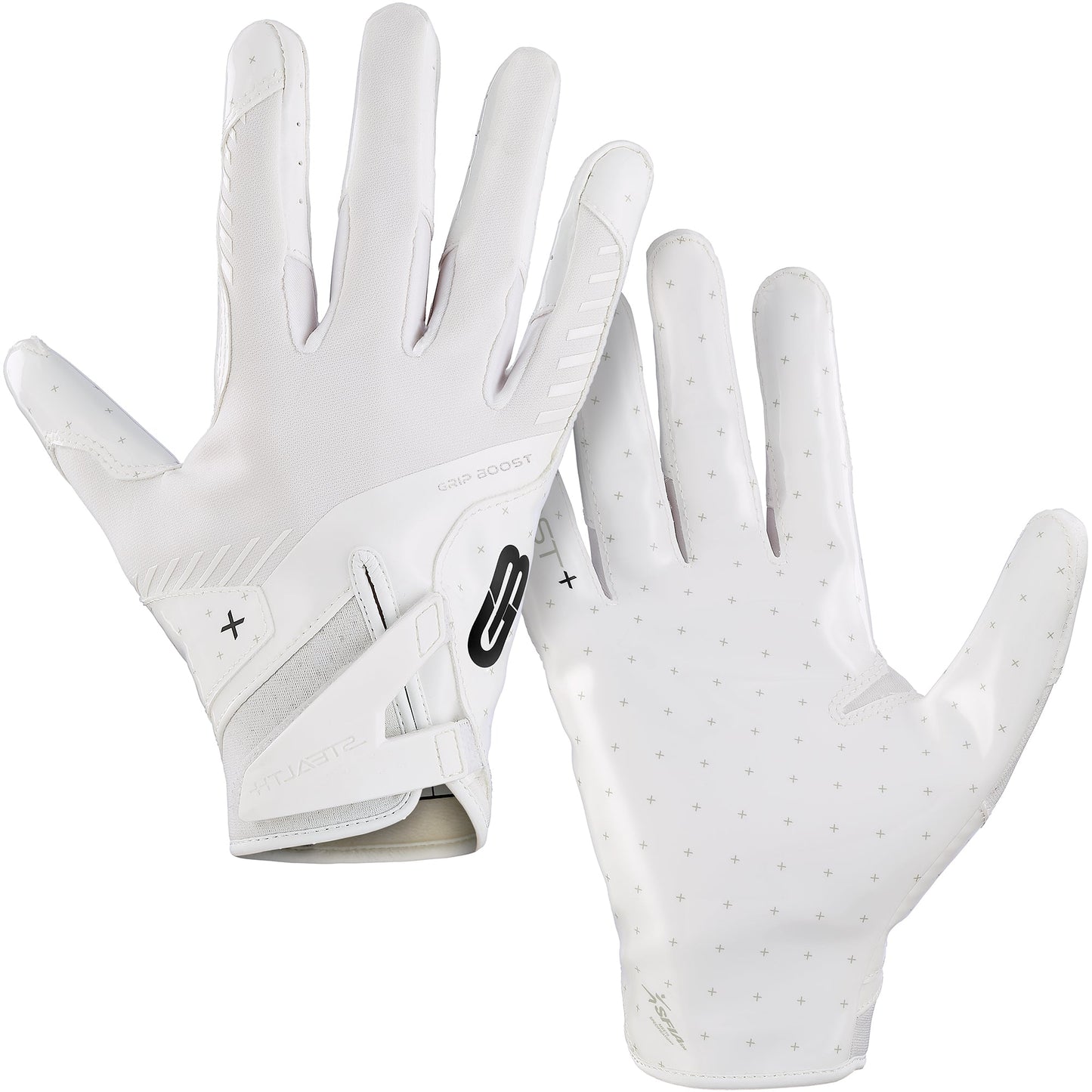 Grip Boost Football Receiving Gloves Youth Small / Solid White Grip Boost Solid White Stealth 6.0 Boost Plus Youth Football Gloves