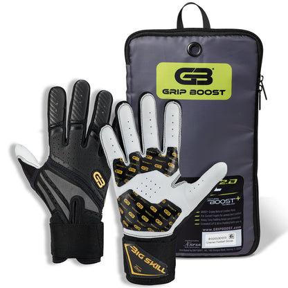 Grip Boost Lineman Gloves Grip Boost Big Skill 2.0 Black Lineman Football Gloves