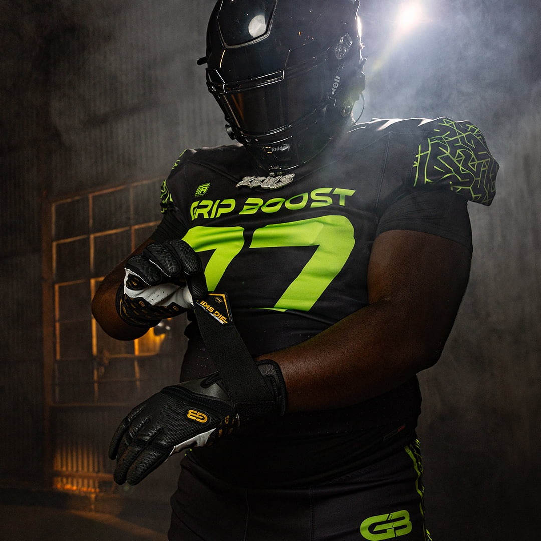 Grip Boost Lineman Gloves Grip Boost Big Skill 2.0 Lineman Football Gloves – Black