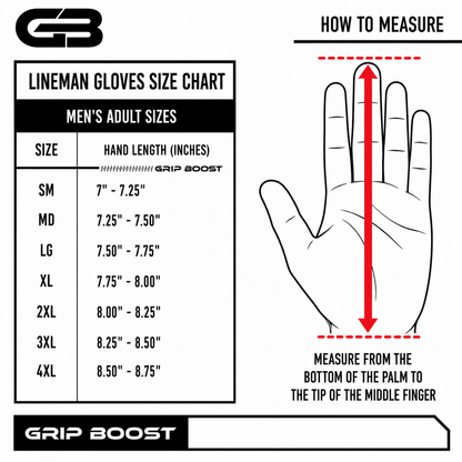 Grip Boost Lineman Gloves Grip Boost Big Skill 2.0 Lineman Football Gloves – Black